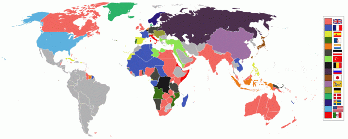 Mapa de los imperios del mundo en 1898