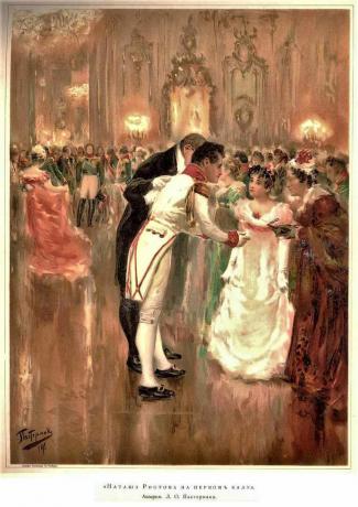 Ilustración de una escena de salón de baile
