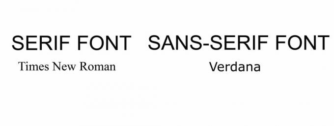 ejemplos de fuentes serif y sans serif