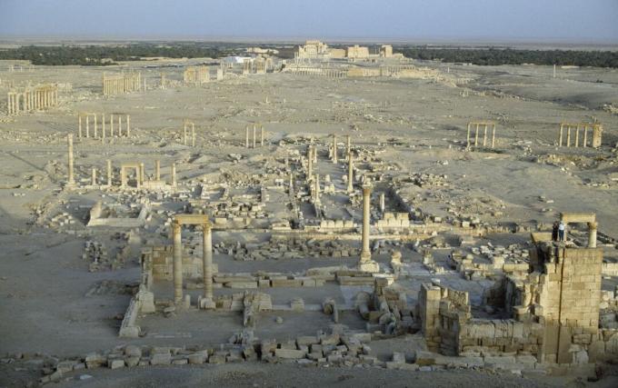 Los restos de la civilización romana en Palmira, Siria, Patrimonio de la Humanidad por la UNESCO