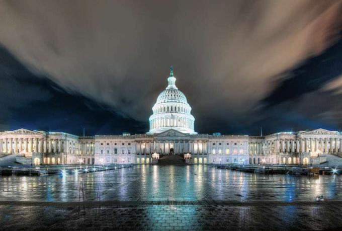 Capitolio de Washington DC capturado en la noche