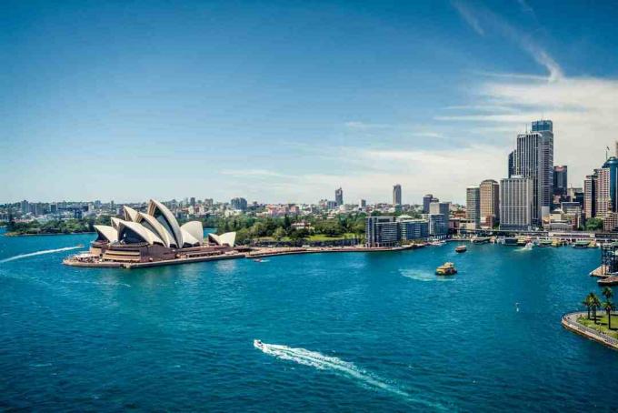 Vista del puerto de Sydney, Australia