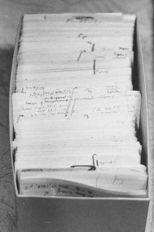 Fichas de archivo de Vladimir Nabokov