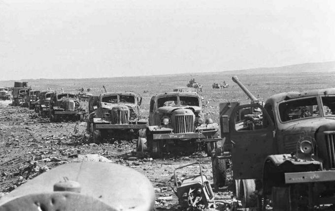 Destruido convoy sirio en los Altos del Golán, 1973.