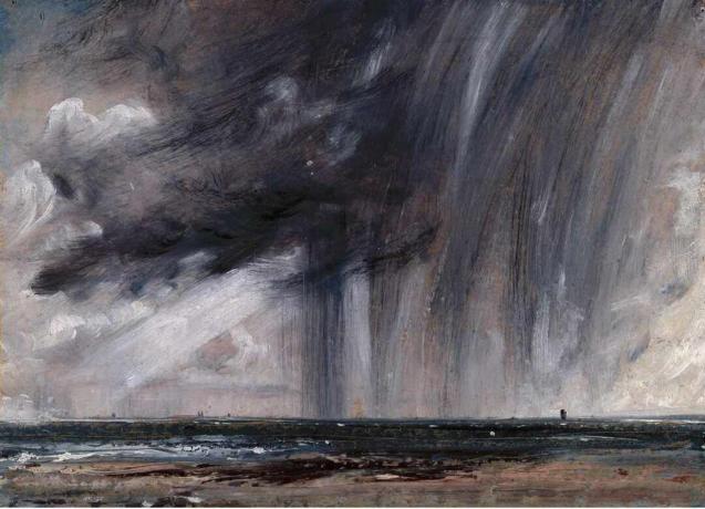 John Constable tormenta sobre el mar