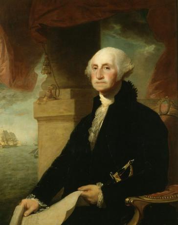 El presidente George Washington, pintado en 1794.
