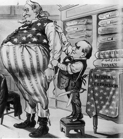 Caricatura sobre el expansionismo estadounidense, 1900