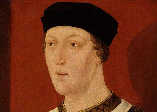 Retrato del rey Enrique VI de Inglaterra con un sombrero negro.