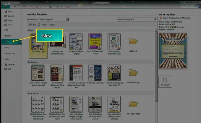 Nuevo botón en Microsoft Publisher