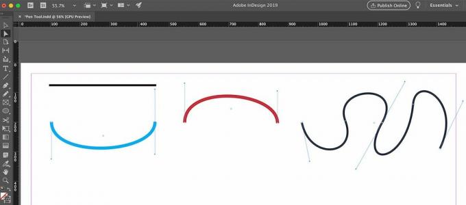 Variaciones en curvas abiertas usando la herramienta Pluma
