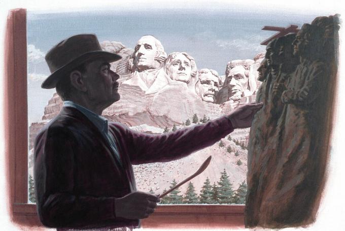 Una pintura del escultor Gutzon Borglum