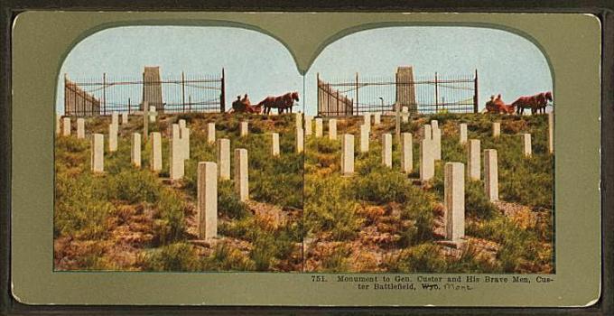 Stereograph Custer Monument
