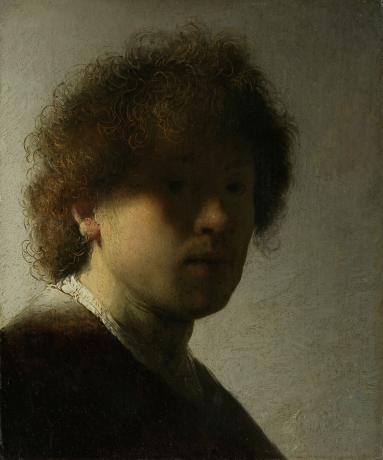 Autorretrato de Rembrandt cuando era joven