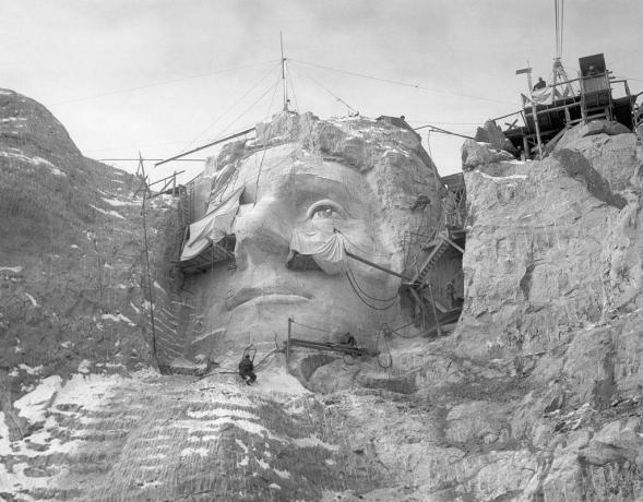 Tallado de Thomas Jefferson en el Monte Rushmore