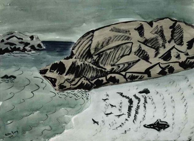 Milton avery paisaje marino con pájaros