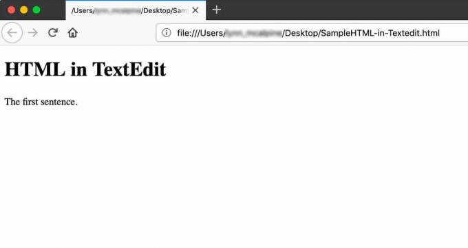 Código de ejemplo en el navegador Firefox