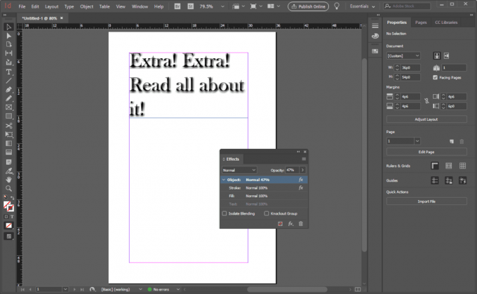 Texto en relieve en InDesign