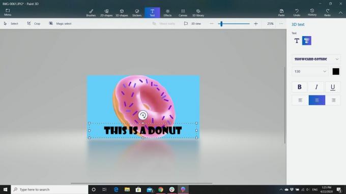 Paint 3D le permite agregar texto a una imagen en miniatura