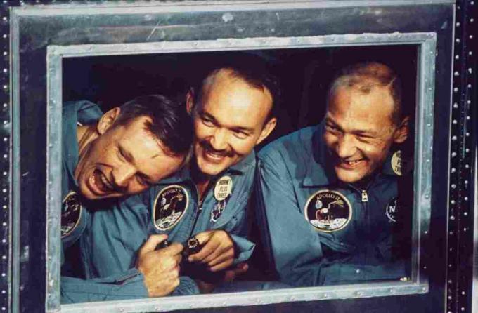 Los astronautas del Apolo 11 en cuarentena