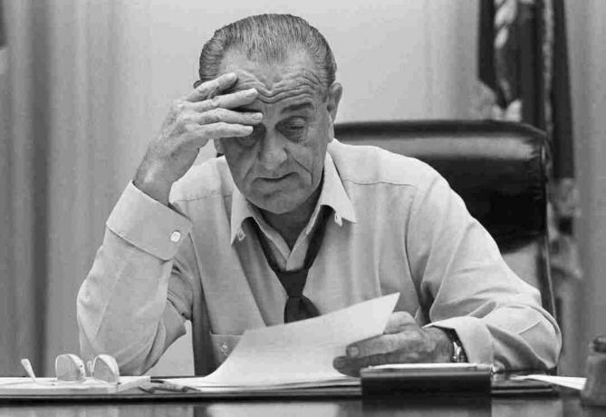 Fotografía de Lyndon Johnson en 1968