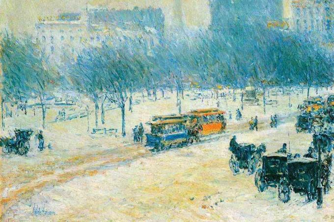 Childe Hassam invierno en Union Square