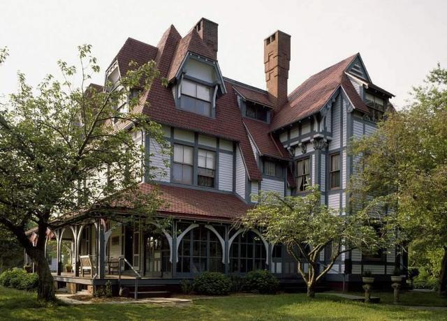 Emlen Physick House, 1878, "Estilo de palo" por el arquitecto Frank Furness, Cape May, Nueva Jersey