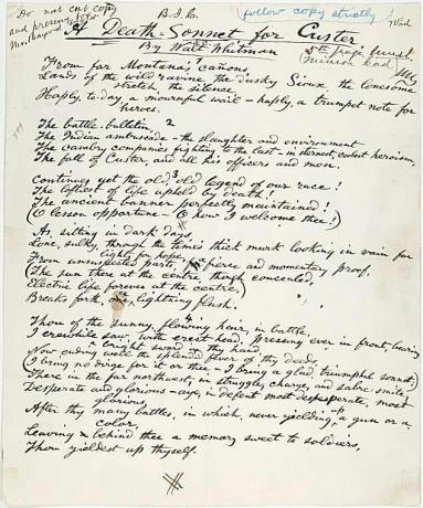 El soneto de muerte de Custer de Whitman