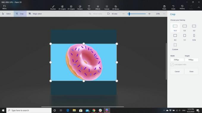 Use Paint 3D para recortar y cambiar el tamaño de su miniatura