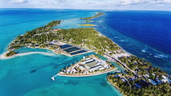 Vista aérea de la isla de kiribati