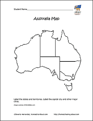 Mapa de contorno de Australia