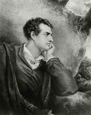 Retrato de Lord Byron, litografía de Josef Eduard Teltscher c. 1825