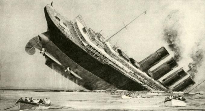 El hundimiento de la 'Lusitania', 7 de mayo de 1915.