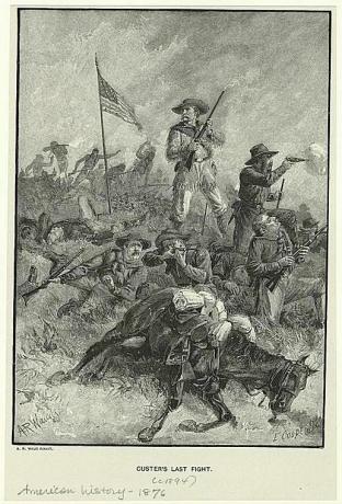 La última pelea de Custer por Alfred Waud